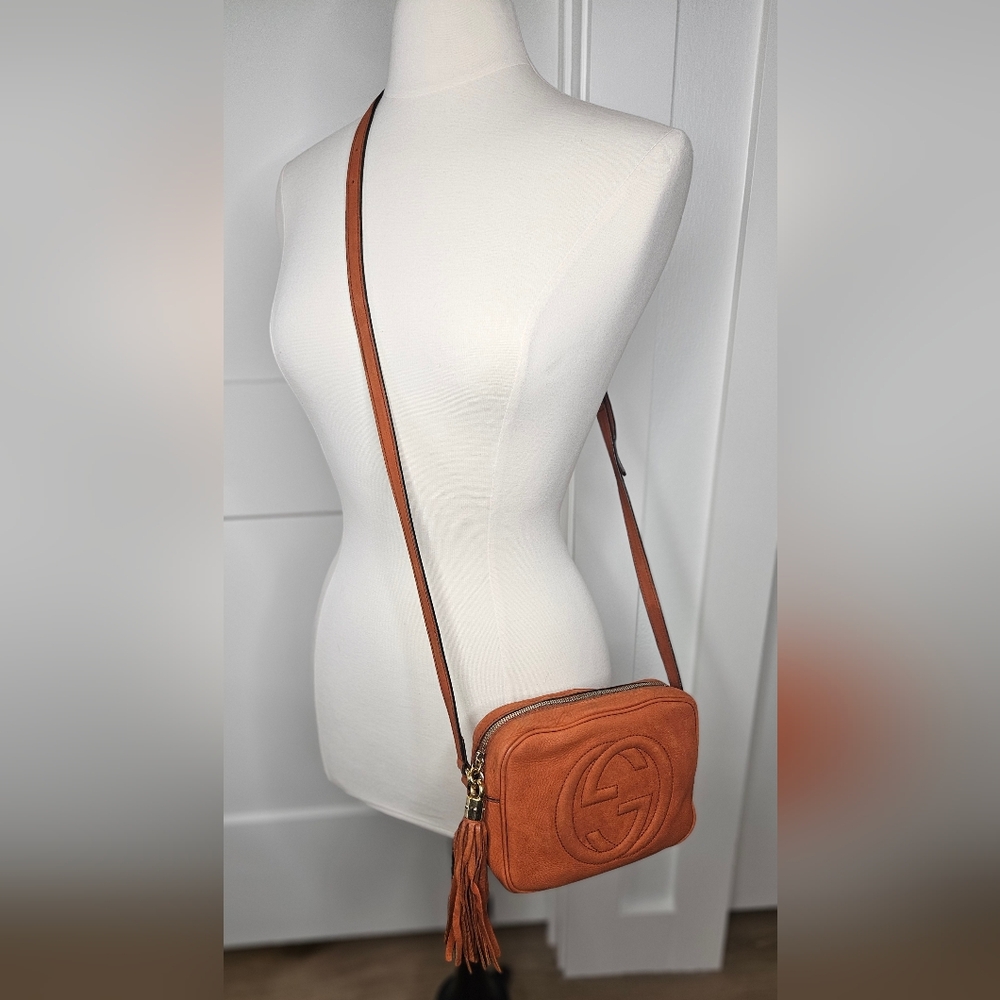 Authentic Gucci Soho Disco Leather G Monogram Crossbody Bag